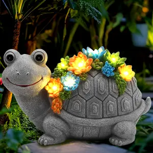 Solar Turtle Garden Statue,Outdoor Solar Turtle Statue Crafts,Lights for Outdoor Decor,Resin Garden Decor,Suitable For Gardens, Courtyard Paths, Yards, Terraces,Mom,Grandma,Valentine,Mother's Day,Garden Gifts,Housewarming,Gardening Gift,Garden Accessories