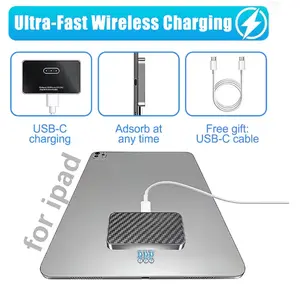 Magnetic Wireless Charger for iPad Pro 12.9inch(3rd/4th/5th/6th) & iPad Air 13 (M2/M3) ONLY, 18W Fast Charging Smart Connector Charger, Aluminum Alloy Wireless Charging Pad with USB-C Cord Cable Tablet Computer Electronic Tablet Computer Electronic