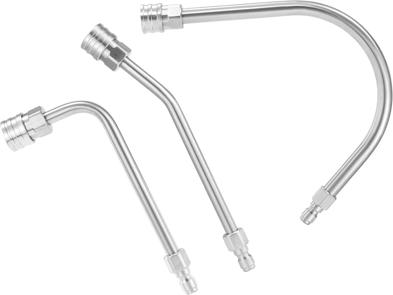 Washer Extension Wand - Gutter Cleaner Attachent - 30, 90, 120 Curved Rod, 1/4" Quick Connect, 4000 PSI