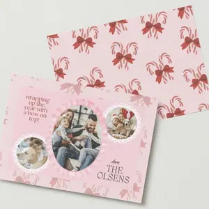 Candy Cane Lane Holiday Card Template Decoration - Canva Digital Template for Customizable Christmas Greetings - Personalized Holiday Cards