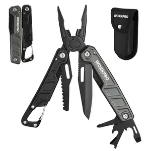 #SpringGlowUp WORKPRO Multitool-11 in 1 Multitool Pliers with Pocket Clip and Sheath-EDC Multi Tool Knives with Safety Lock-Camping Tools Pocket Knife with Screwdriver Saw Blade Wire Cutter and Bottle Opener