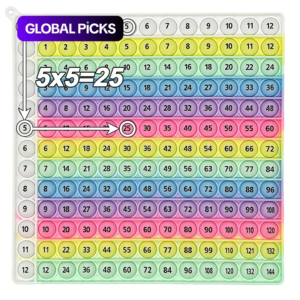 Multiplication Practice Math Game, 12 x 12 Times Table Learning Toy, Educational Toy and Teaching Aid for Kids, Math Learning Tools, Table Math Games #GLOBAL PICKS