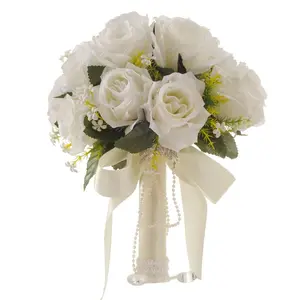 Realistic Wedding Bride Hand Bouquet, Creative Western Style Bridal Accessories, Fake Flower Arrangement for Photography