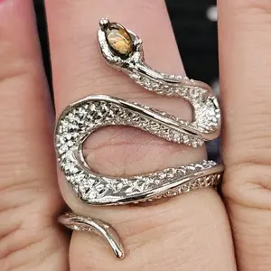 Labradorite Adjustable Snake Ring