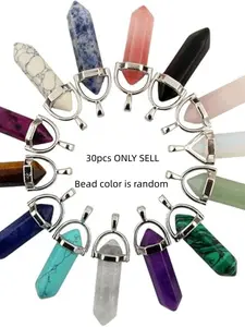 30pcs Hexagonal Bead Charms for Jewelry Making, Mixed Colors Pendant Drops, Ideal for Necklace Crafting, DIY Jewelry Supplies, Diy Pendants