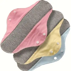 Cotton 5pcs Washable Panty Liners for Women - Reusable Sanitary Pads, Leak-Proof Incontinence Protection, Antibacterial Knit Fabric, Comfort