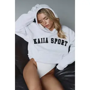KAIIA SPORT OVERSIZED HOODIE LIGHT GREY MARL