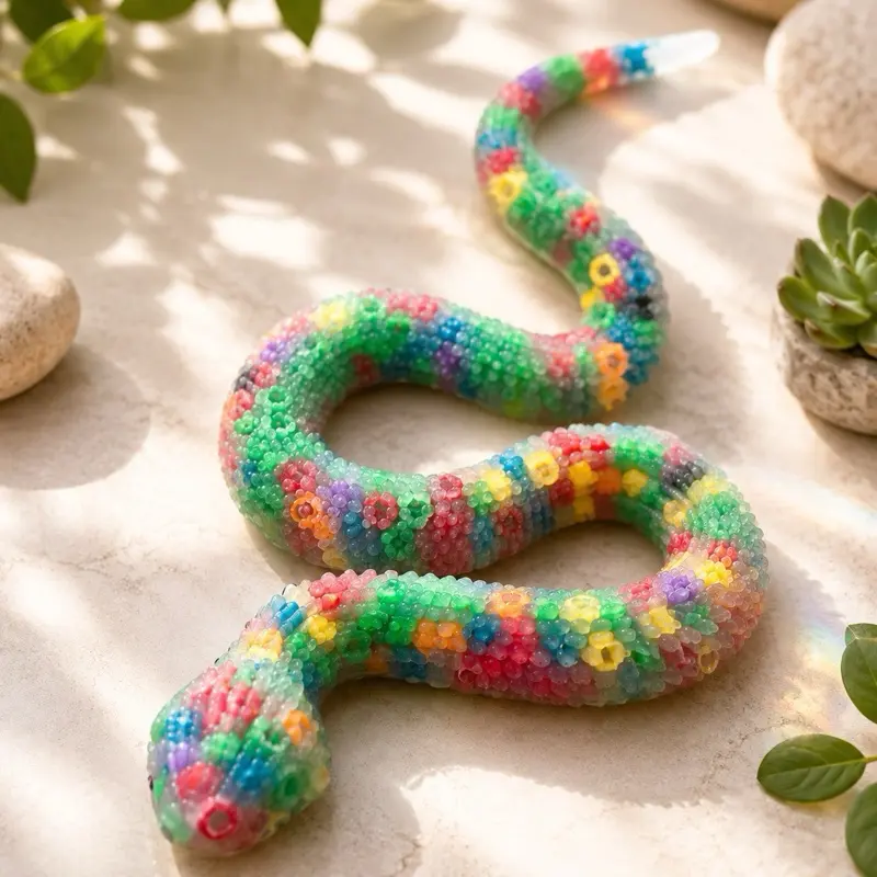 Snake Picky Pad silicone- Skin Picking & ADHD Relief Toy with Textured Silicone Scales for Stress and Focus Decompression Squeeze Squishy Maker Relaxation Stick Solution