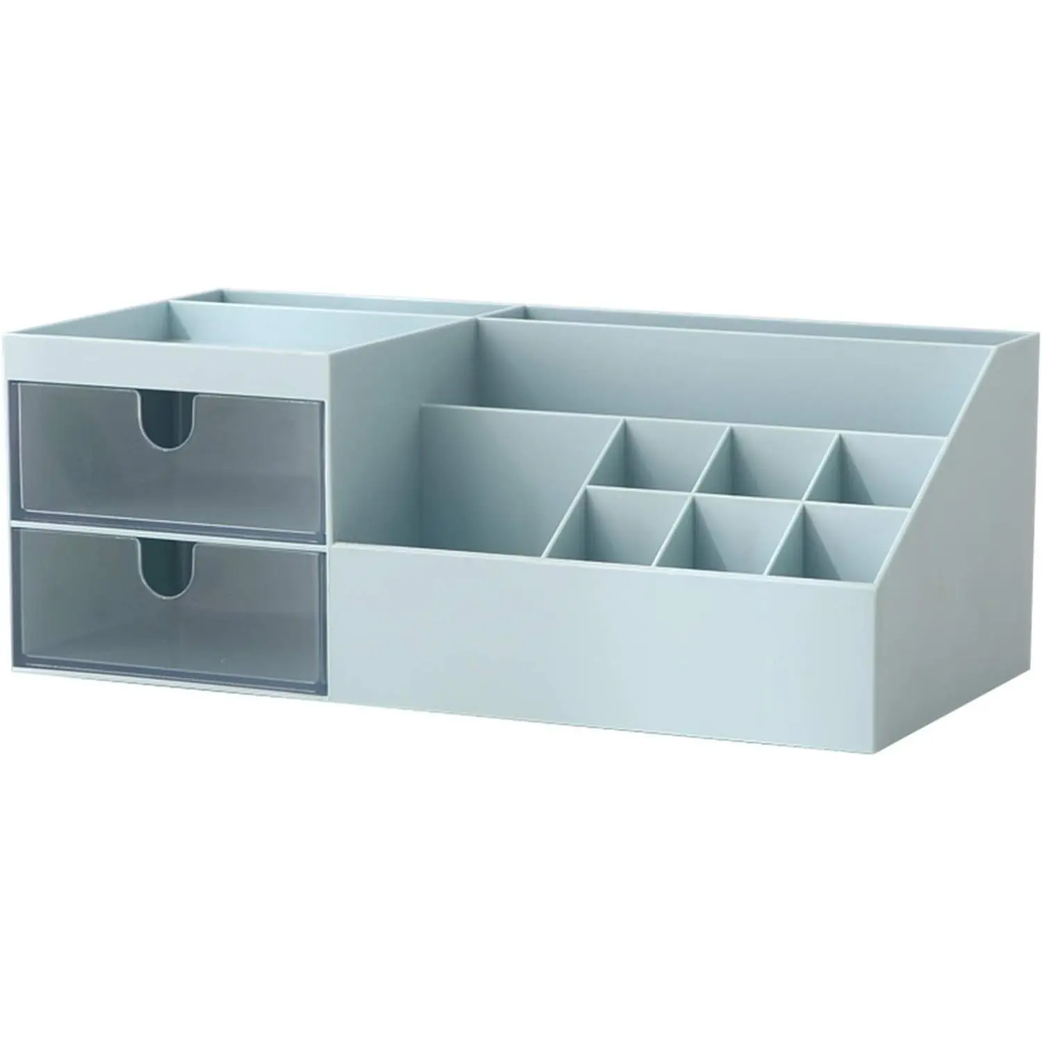 Vanity Makeup Organizer,  Storage Organizer/Box, Mini Desk Storage for Office Supplies, Bathroom Counter or Dresser, Blue
