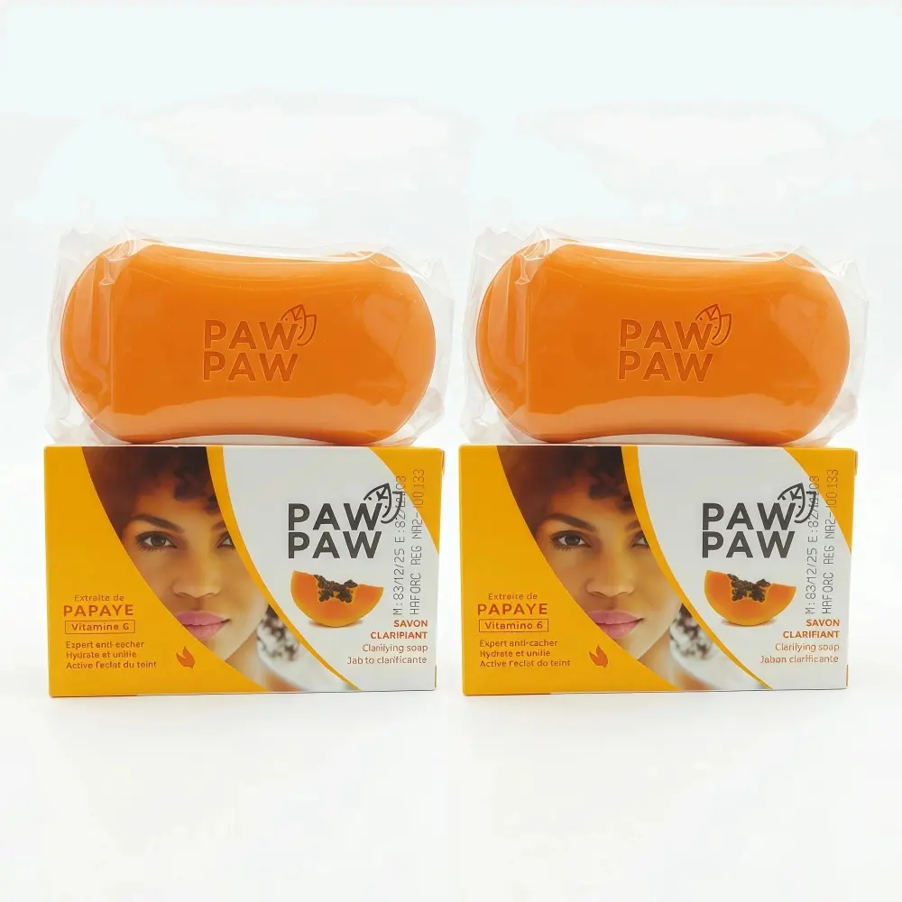 2 Pack Paw Paw Papaya Soap , Natural Infused Bath Bar for Gentle Cleansing and Skin Brightening Care，12.8OZ/360G Total,Gift For Women