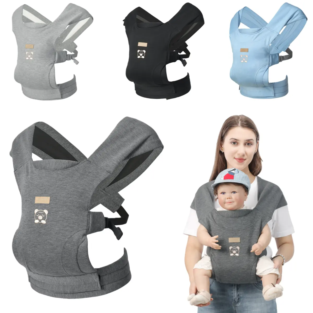 Soft Baby Backpack Carrier for 0-36 Months Infants & Toddlers - Cross Padded Shoulder Straps, Adjustable Waist Support portabeb cozy wrap velcro child in fit newborn