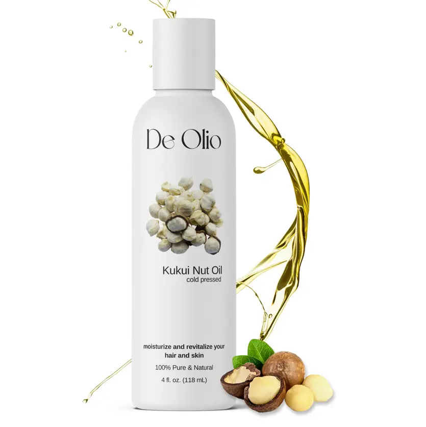 De Olio | Kukui Nut Oil | 100% Pure & Natural | Imported from Hawaii | Cold Pressed | Carrier Oil for Skin, Face, Hair, Soap Making