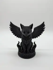 Winged Cat Statue – Mystical Gothic Guardian