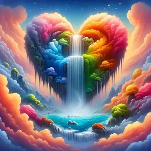 5D DIY Full Diamond Round Diamond Painting - Diamond Art Painting Kit Rainbow Heart Mosaic, Canvas - DIY Decor, Home Wall Decor, Suitable for Halloween and Christmas, Birthday and Anniversary Gifts Diamond Painting Kits
