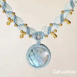 [NO.SS02]Handwoven【Labradorite】Collar