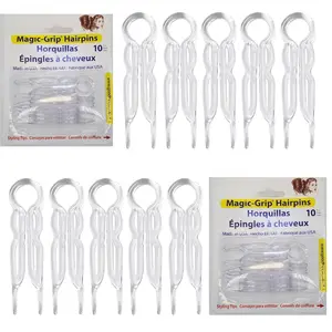 Pins - Plastic, U-shaped Magic Grip pins,  Durable Pins For Fine, Thick & Long ,  Styling Accessories, Set of 20 ()
