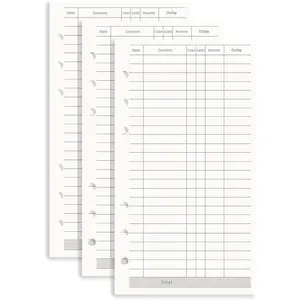 A6 Finance Plan Refill Paper 3 Pack Binder Inserts 6-Hole Punched Filler Paper Planner Refills, 135 Sheets/270 Pages Refillable