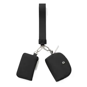 Mini Zip Around Coin Purse Wristlet Wallet for Women - Dual Pouch Portable Wristlet with Coin Pocket