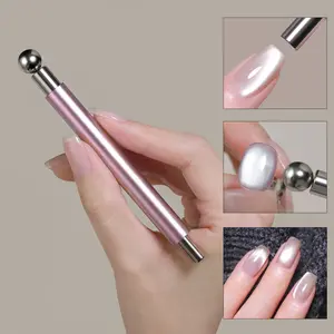 Glass Bead Cat Eye Nail Art Steel Ball Magnet Rod Large Dual Head Multi-Functional Magnetic Manicure Tool Nail Supply for Nail Salon Use Nail Art Accessories Nail Art Tools Diy Nail Art