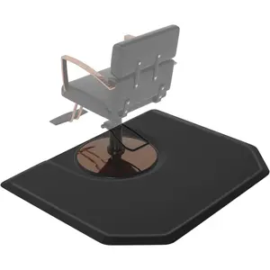 OmySalon Salon Mat for Hair Stylist 4’x5’ Anti Fatigue Barber Floor Mat with Round Base, Salon Chair Mat for Hairdresser Standing, Barbershop Beauty Spa Styling Shampoo Equipment