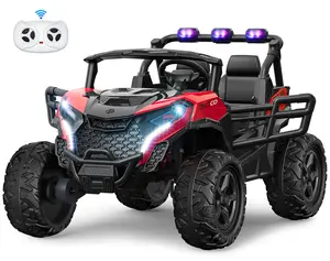 24V 2 Seater Ride on Car Truck, 4x200W, EVA Tires, 4WD/2WD, Rainbow Lights, Remote Control, Shock Absorbers, Bluetooth, Ride On UTV Toy for Kids – The Ultimate Christmas Gift They’ll Love!