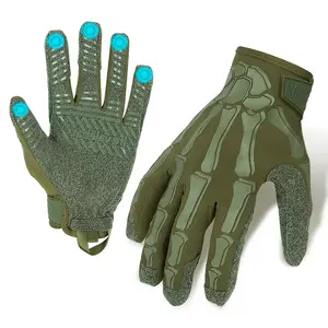 Halloween Tactical Gloves with Skull Design| Full - Finger, Anti - Slip & Wear - Resistant for Motorcycle Riding| Touch - Screen Friendly, Perfect for Halloween & Biking! rivel  gloves full finger glove motorcycle  gloves Adult Motocross Skeleton Gloves