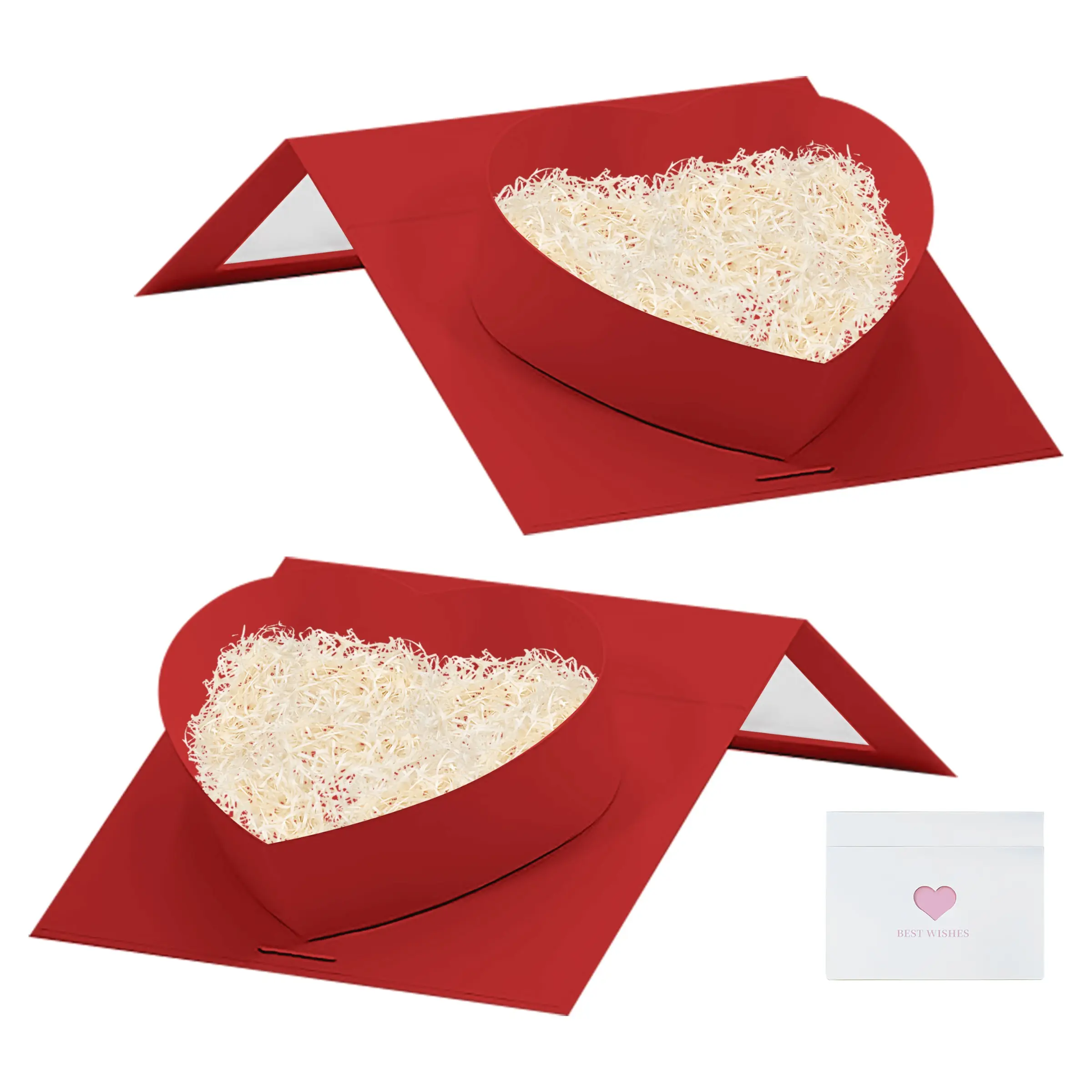 Gift Boutique - Valentine's Day Heart Shaped Gift Boxes Red Valentine Hearts Treat Box with Lids Valentines Nesting Cardboard Cookie Box for Giving Decorative Gift, Wrapping & Packaging