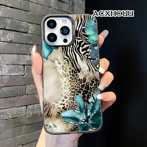 Teal Orchid Animal Print Soft Silicone TPU Case - Durable, Shockproof Protective Cover for iPhone 11/12/13/14/15/15 Pro/16/16 Pro/16 Pro Max/17 Devices, Stylish Handheld Smartphone Protector