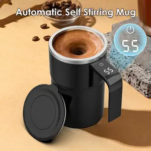 Automatic Self Stirring Mug, Magnetic Stirring Coffee Mug with Temperature Display, Electric Coffee Mugs with a Built-In LCD Thermometer, Perfect for Brewing Milk, Cocoa, Great Gift for Friends cup