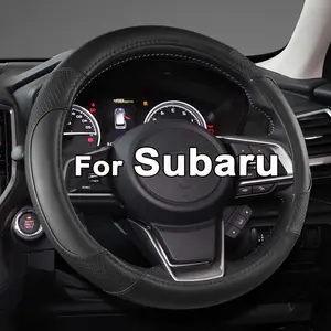 Customized Auto Steering Wheel Cover For Subaru Forester, For Subaru Outback and Crosstrek-Solid Black