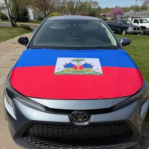Haitian Flag Car Hood Cover Flag Car Engine Cover Flag Custom Elastic good for SUV, Sedan, and Truck