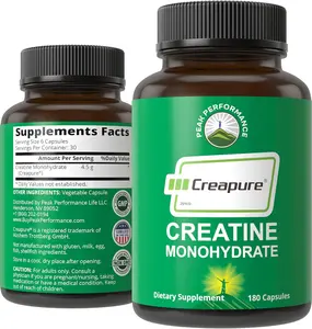 Peak Performance Creapure Creatine Monohydrate, 180 Capsules