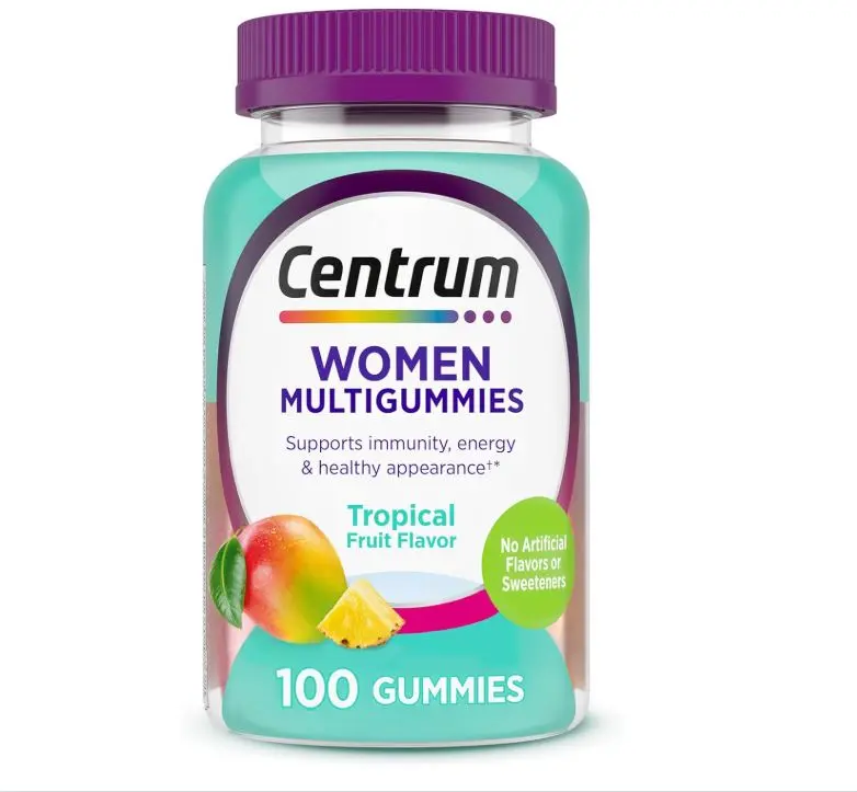 Centrum Women’s Multivitamin Gummies, Immune, Energy, Healthy Appearance Support, 100 Count, 50 Day Supply