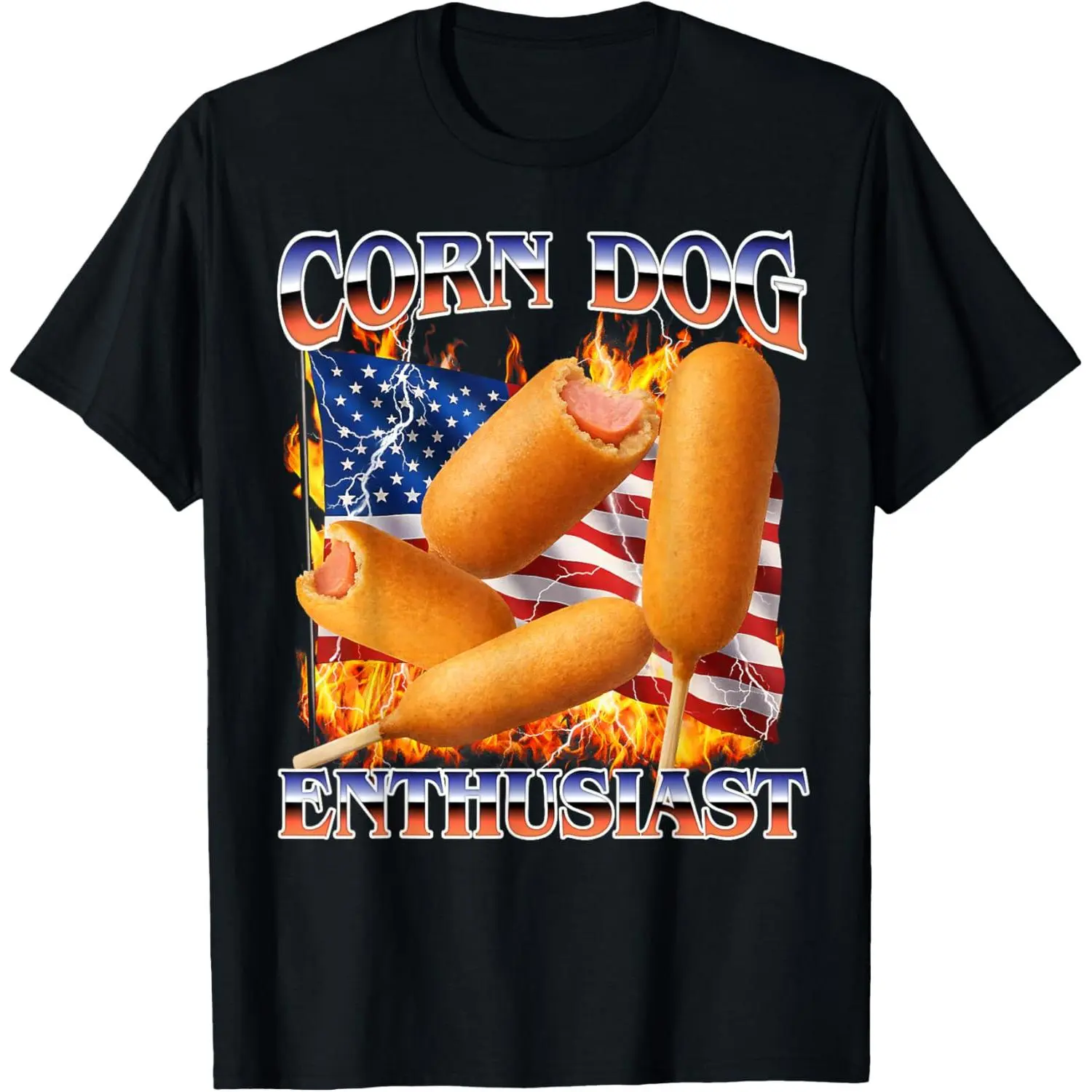 Women's 100% Cotton Short-Sleeve Graphic T-Shirt - Vintage Casual Streetwear for Corn Dog Enthusiasts