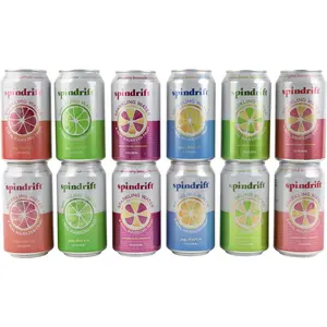 Assortment |   Spindrift Sparkling Water Real Squeezed |   6 Flavors 12 |   Lemon Lemonade, Grapefruit, Lime, Lemon, Strawberry Lemonade, and Pink Lemonade |   Includes one Niro beverage sleeve