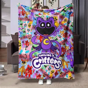 Cartoon Print Blanket, 1 Count Soft Warm Throw Blanket, Air-conditioned Room Blanket, Warm Nap Blanket for Home Office Travel, Cartoon Pattern Blanket