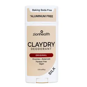 Zion Health CLAYDRY SILK Unisex Deodorant - Aluminum-Free, Baking Soda-Free, Citrus Yuzu Body Care Bright