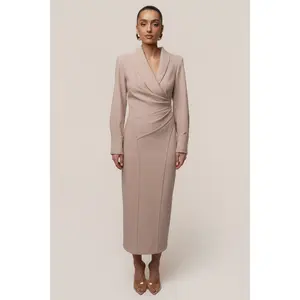 Taupe Manifest Blazer Midi Dress
