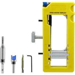 Door Hinge Jig, Hinge Installation Kit, Door Hinge Router Template With Non-slip Pads Removable Inserts for Outdoor Camping, Daily Household outdoorfun