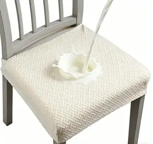Waterproof Stretchy Dining Chair Slipcovers | 2/4 Pack | Jacquard Woven Soft Removable Washable Chair Covers for Indoor Home Kitchen Hotel Party Decor