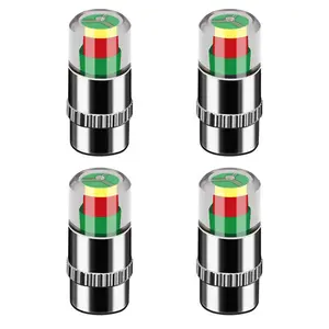 4 PCS Car Auto Tire Pressure Monitor Valve, Car Pressure Monitor Valve Stem, Tire Pressure Monitor Valve Stem Cap for Medium-Sized, Small, Motorbikes, Bicycles