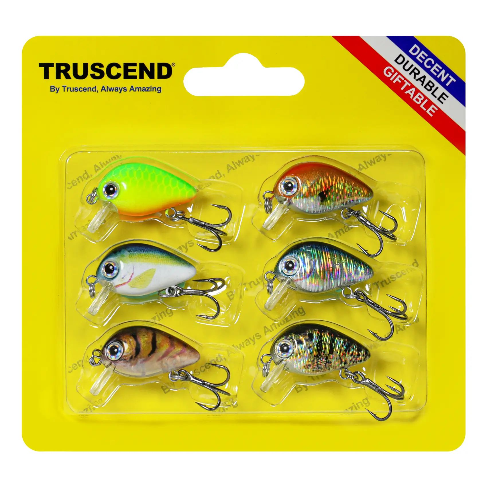 TRUSCEND Super Micro Crankbaits Artificial Lure - 0.05/0.14oz Slow Sinking Freshwater Lifelike Swimbait with Treble Hook, Fishing Tackle, Outdoor Fishing Equipment for Bass (Father's Day Gift)