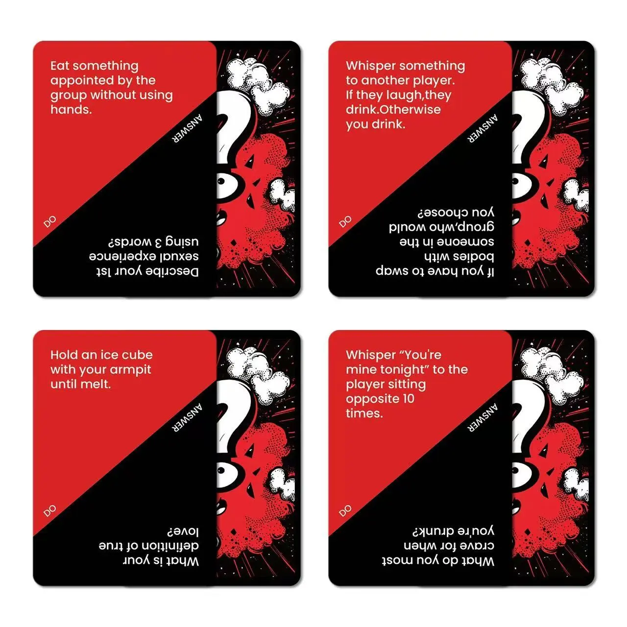 50Pcs Extreme Truth or Dare Drinking Game for Adults, Red & Black Do or Answer Challenge Cards, Funny 18+ Board Game for House Party & Girls Night Out, Drinking Board Games
