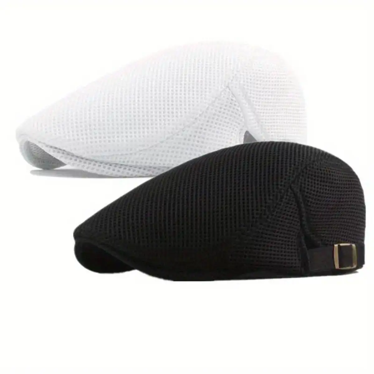 Men's Adjustable Ventilation Mesh Duckbill Cap - 2-Pcs Lightweight Polyester Baseball Hat with Cooling, UV Protection for Golf, Fishing, Ventilation Mesh Cap, Adjustable Hat