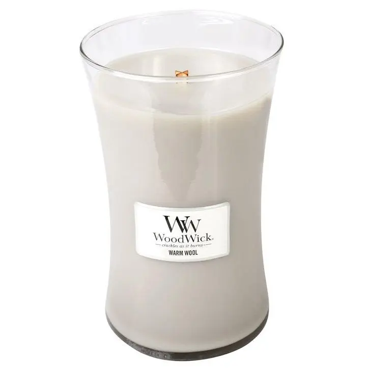 WARM WOOL WoodWick 22oz Large Jar Candle Burns 180 Hours