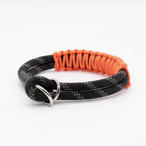 Alpha collar, durable rope collar, built with rock climbing rope and paracord,