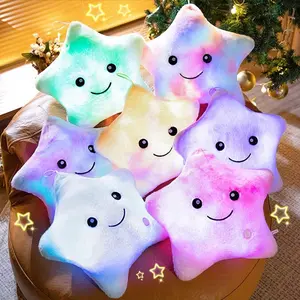 Luminous Star Pillow Plush Toy, 1pc Cute Star Shaped Plush Toy, Soft Plush Toy for Home & Office, Perfect Gift for Birthday & Holiday, Get Two/Three Number 5 Batteries By Yourself, Gift