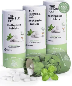 Toothpaste tablets mint fluoride-free 3 pack