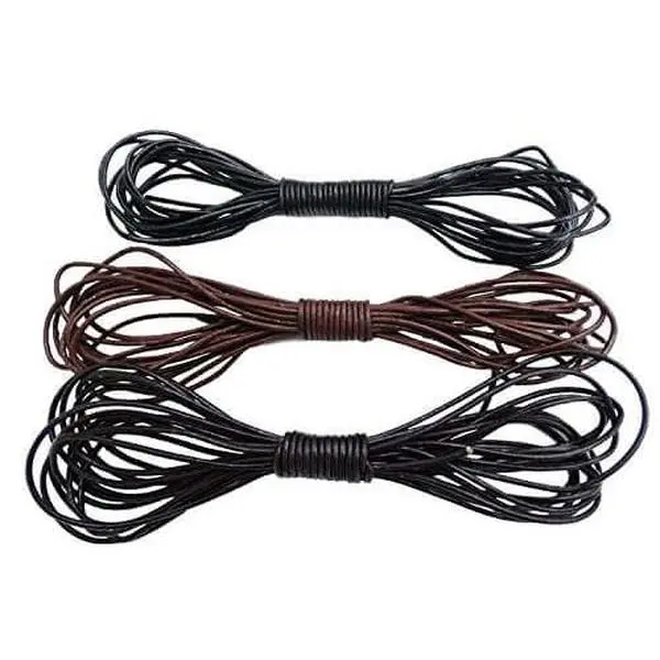 REED Genuine Leather Braided Cord Lace Strings - Lace Sets for Leather Arts and Crafts, Jewelry Crafts, DIY Apparel & Footwear Projects, Sewing Accessories, Shoes