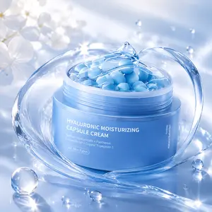 (KOL) Hyaluronic Acid Hydrating Capsule Cream 60g | Lightweight Moisturizing Cream, Barrier Repair, Moisture Lock, Elasticity Support, Suitable for Day and Night Skincare, Perfect Gift Choice, Valentine's Day Gift Set